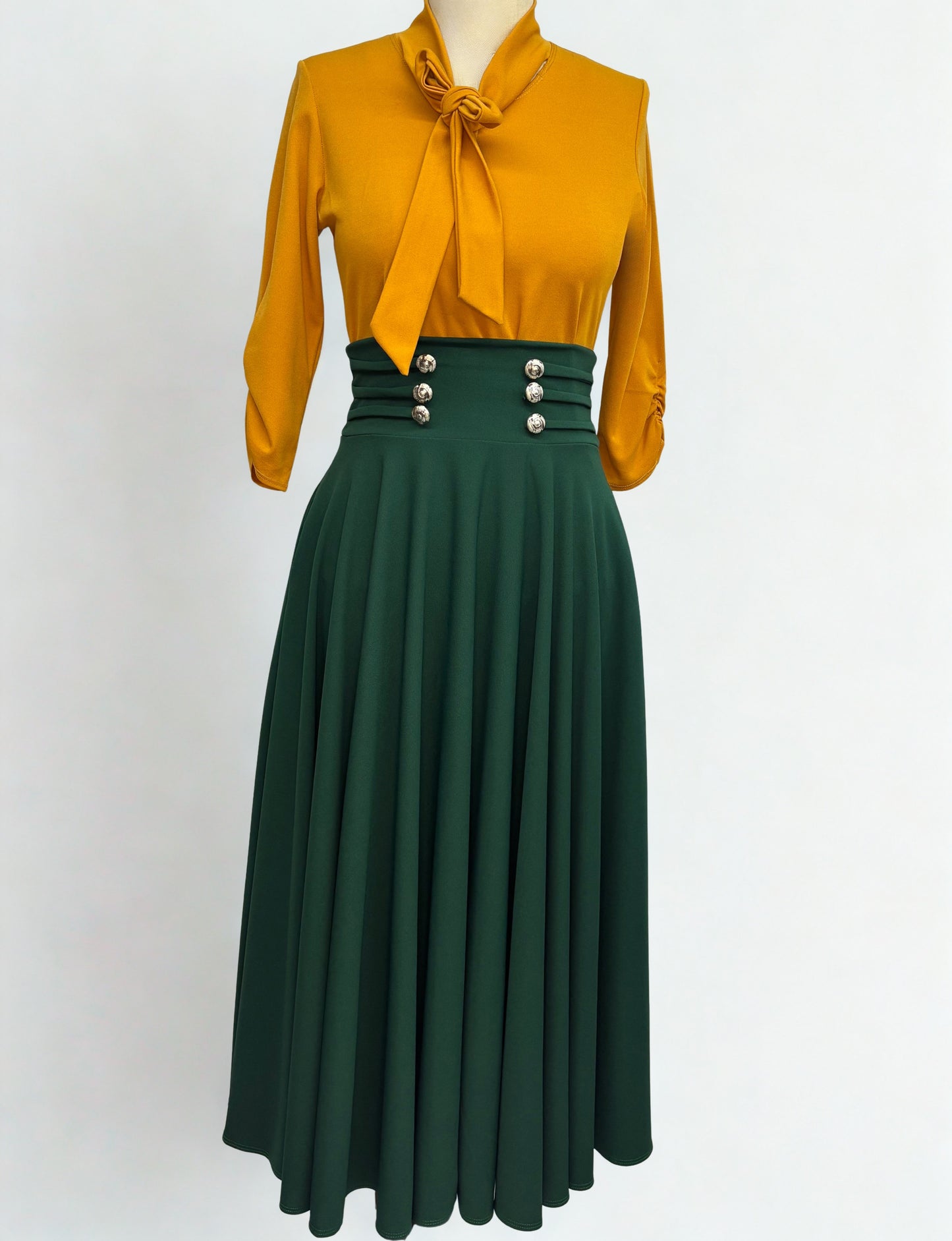 Hunter Green button skirt