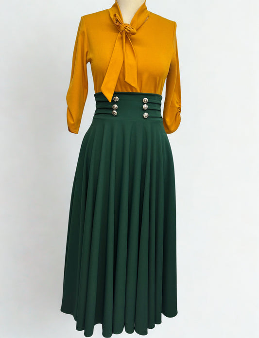 Hunter Green button skirt